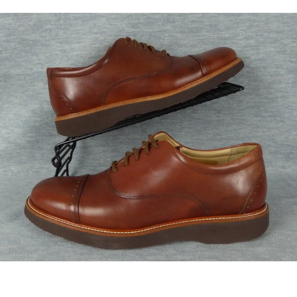 Samuel Hubbard Market Cap Shoes Mens 8 M Brown Whiskey Leather Oxford Casual